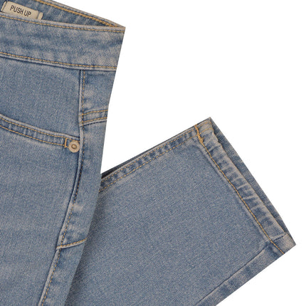 بنطلون جينز حريمي سكينى لون تلجي تصدير