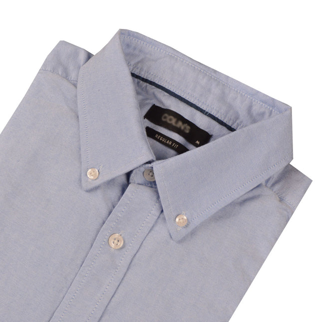 قميص رجالى ساده باكمام طويله بدون جيب ريجولار فيت لون لبنى