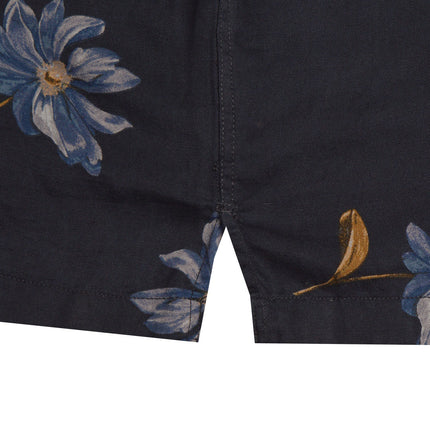 قميص رجالي نص كم بجيب نمط مشجر لون كحلي