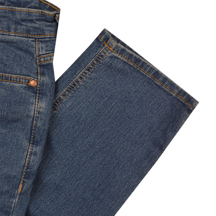 بنطلون جينز رجالي بقصة ساق مستقيمة ستريت فيت لون ازرق