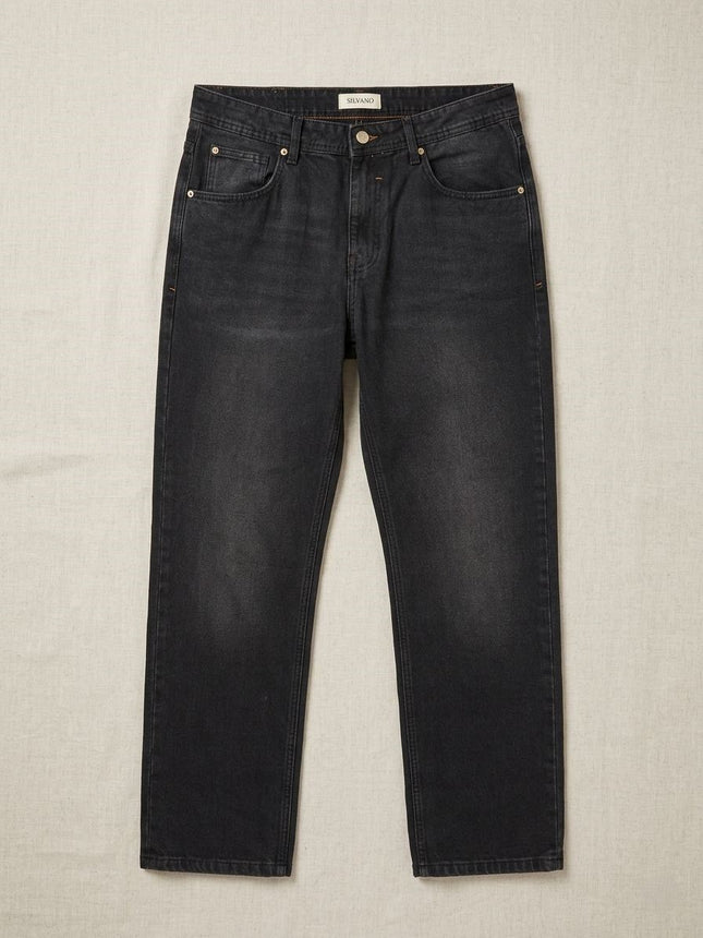 بنطلون جينز رجالى سيلفانو ريجولار فيت لون اسود