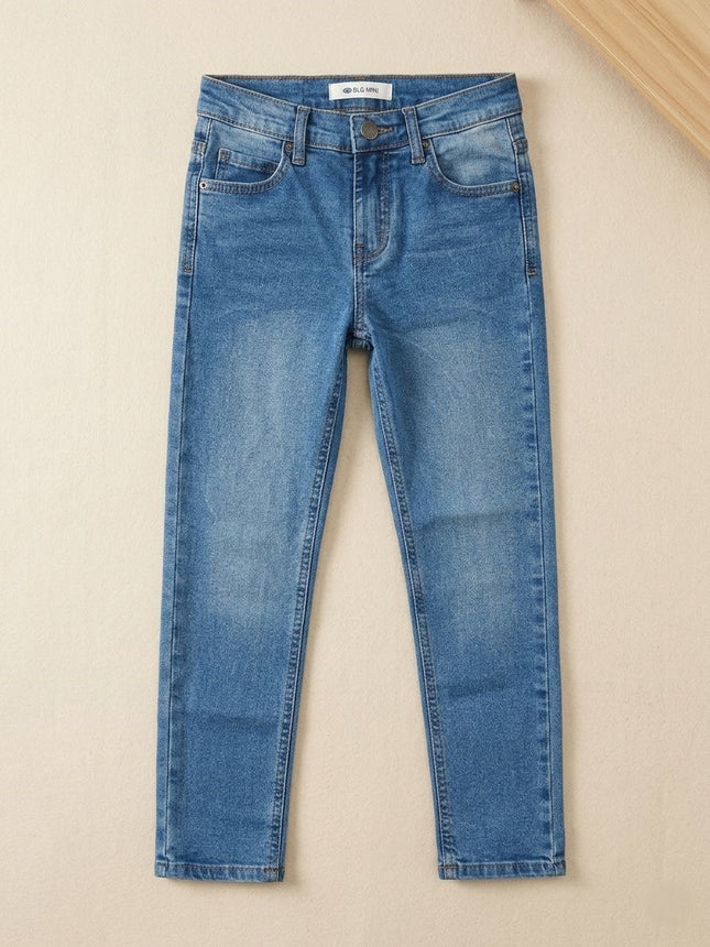 بنطلون جينز أولادي اليجانس سليم فيت لون ازرق فاتح