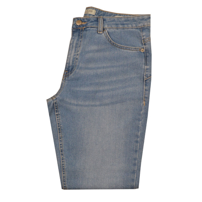 بنطلون جينز حريمي سكينى لون تلجي تصدير