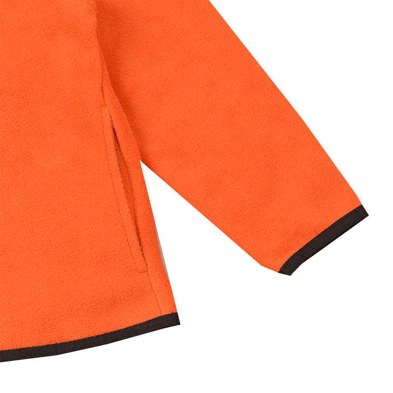 لون برتقالي Fleece سويت شيرت جاكيت اولادي