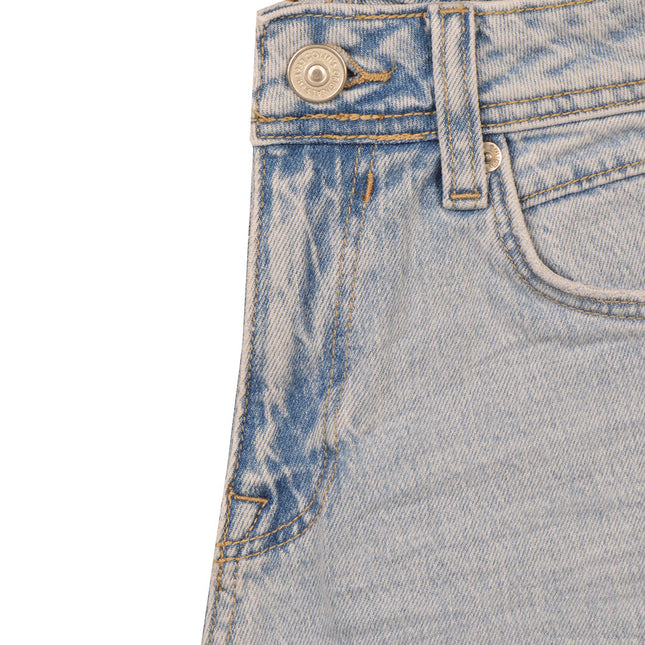 بنطلون جينز رجالى بقصة مريحة ستريت فيت وخصر عادى لون تلجي