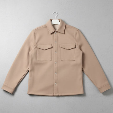جاكيت رجالى كوخ ساده بجيوب اماميه لون بيج