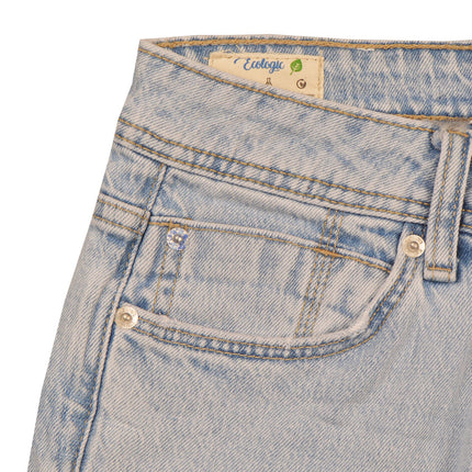 بنطلون جينز رجالى بقصة مريحة ستريت فيت وخصر عادى لون تلجي