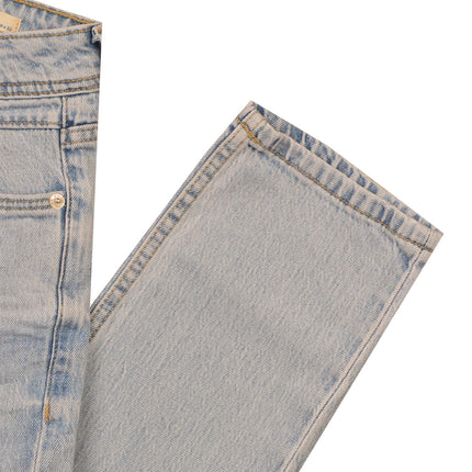 بنطلون جينز رجالى بقصة مريحة ستريت فيت وخصر عادى لون تلجي