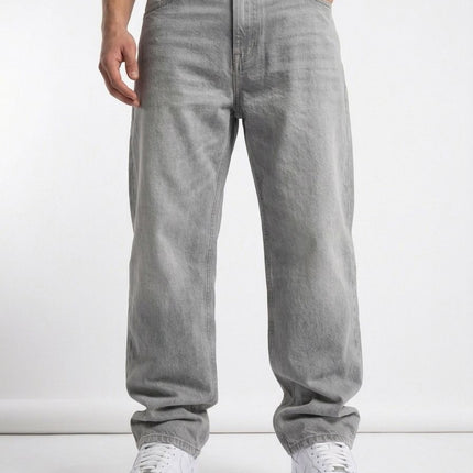 بنطلون جينز باجي رمادي فاتح - Light Gray Baggy Jeans