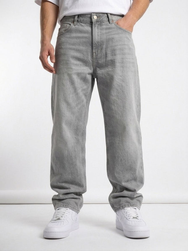 بنطلون جينز باجي رمادي فاتح - Light Gray Baggy Jeans