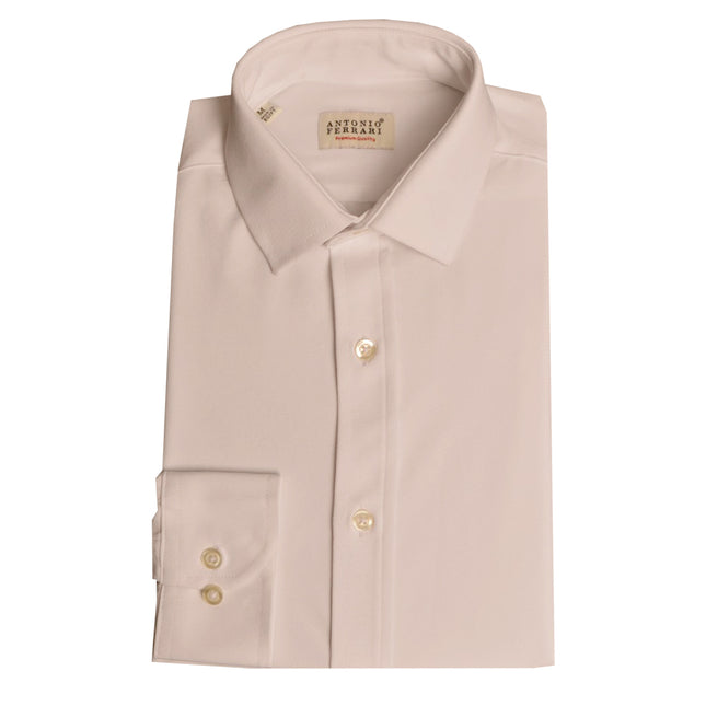 قميص رجالي كلاسيك ساده بأكمام طويله ريجولار فيت لون ابيض