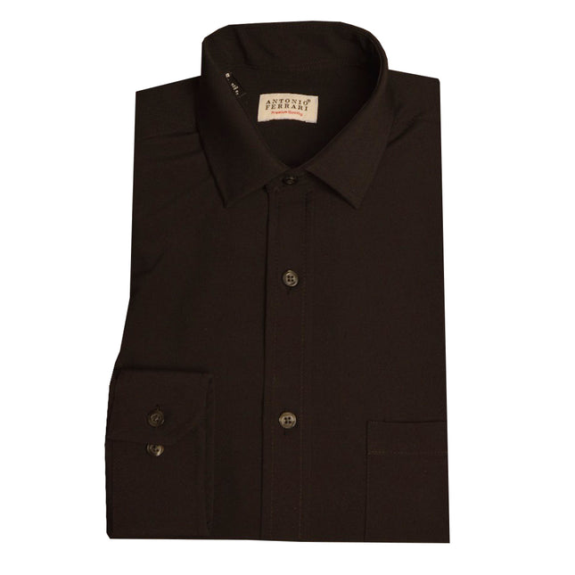 قميص رجالى كم ساده بجيب على الصدر لون اسود