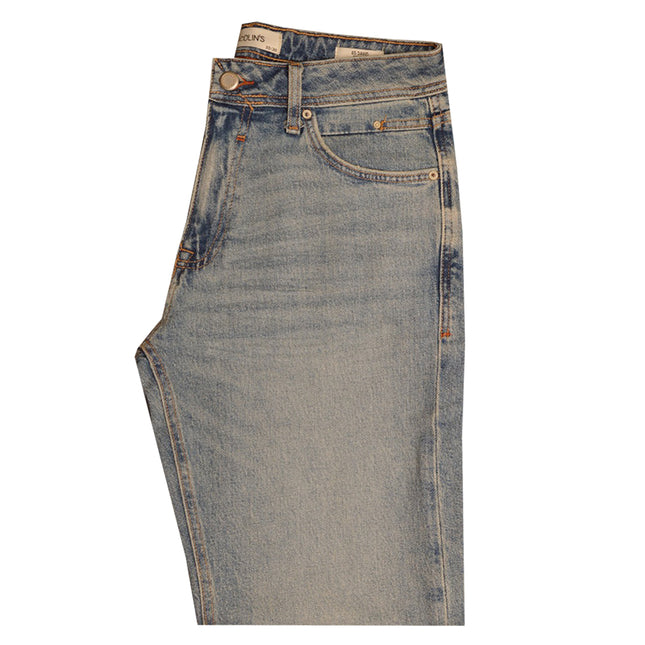 بنطلون جينز رجالى ستريت فيت وخصر عادى لون ازرق فاتح