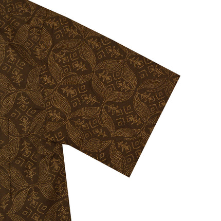 قميص رجالي نص كم بجيب خامه مستوردة مطبوع لون زيتي