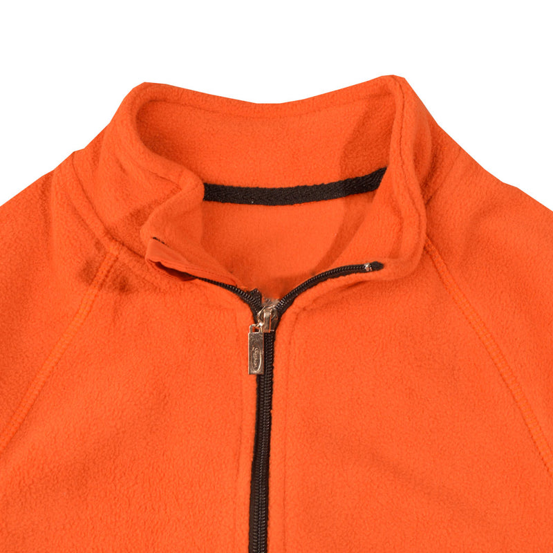 لون برتقالي Fleece سويت شيرت جاكيت اولادي