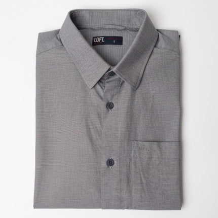 قميص كاجوال رمادي أكسفورد سادة لون رمادي