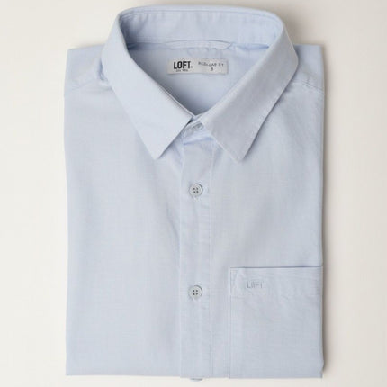 قميص كاجوال رمادي أكسفورد سادة لون لبني فاتح