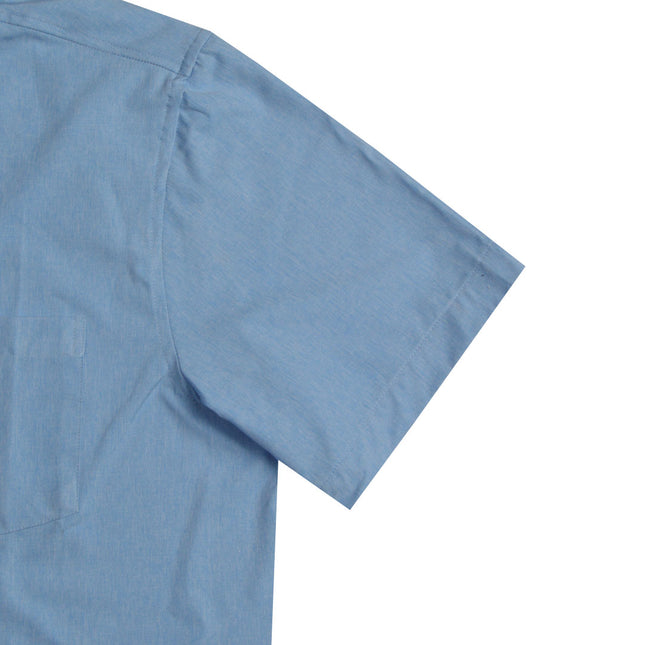 قميص رجالي نص كم ساده بجيب امامي ريجولار فيت لون لبني