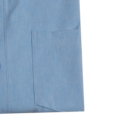 قميص رجالي نص كم ساده بجيب امامي ريجولار فيت لون لبني