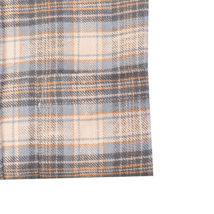 قميص شتوي رجالي كاروهات بأكمام طويلة وياقة عادية لون لبنى