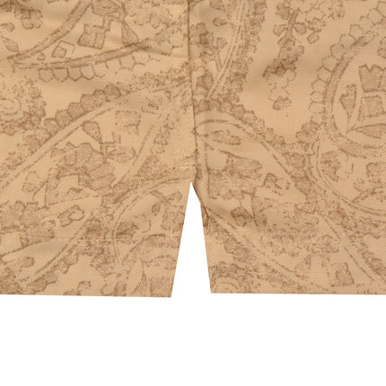 قميص رجالي نص كم بجيب امامي مطبوع لون بيج