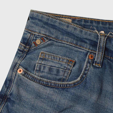 بنطلون جينز رجالى سليم فيت وخصر عادى لون ازرق