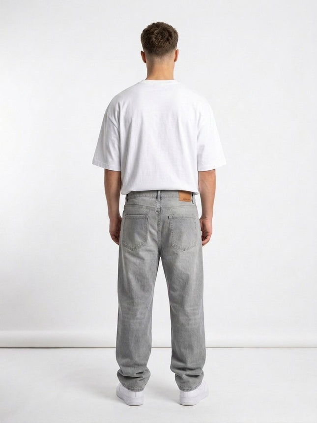 بنطلون جينز باجي رمادي فاتح - Light Gray Baggy Jeans
