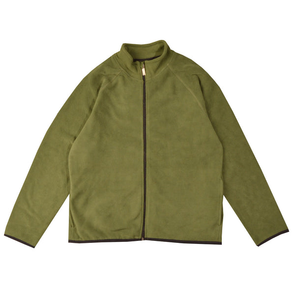 لون زيتي Fleece سويت شيرت جاكيت اولادي