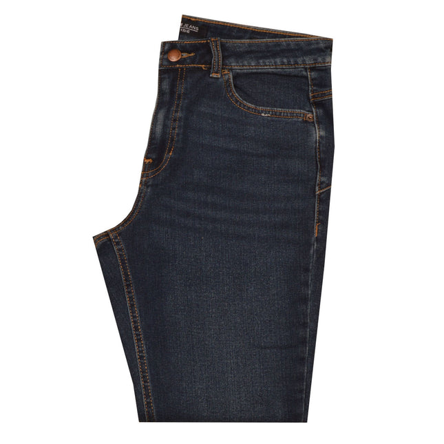 بنطلون جينز حريمي سكينى ازرق غامق تصدير