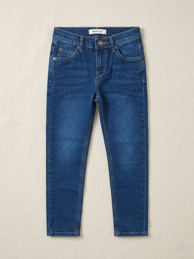 بنطلون جينز أولادي اليجانس سليم فيت لون ازرق غامق