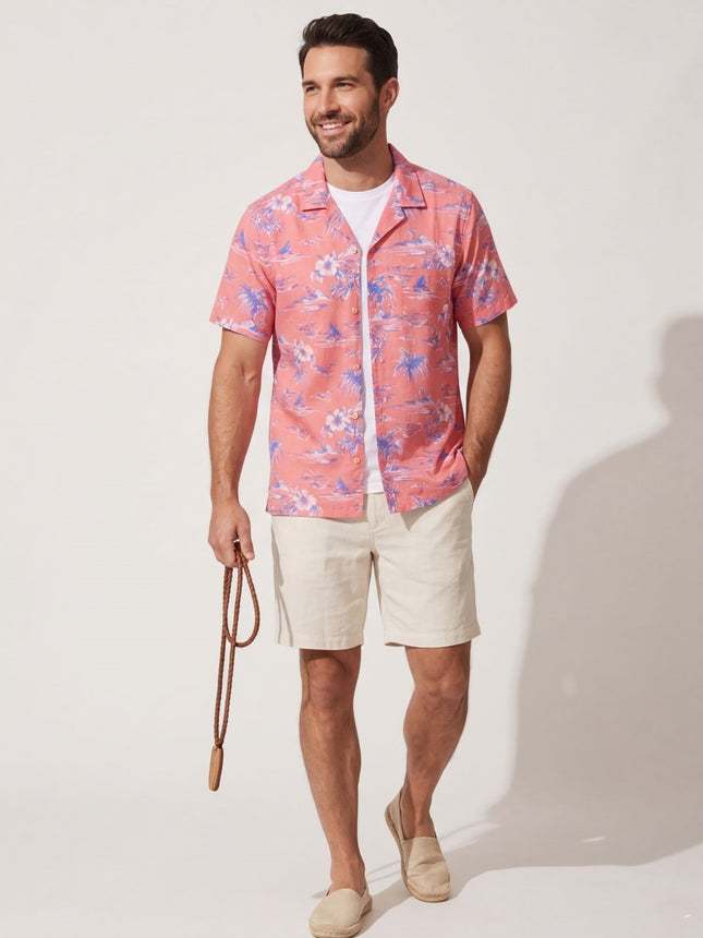 قميص رجالي هاواى نص كم ريجولار فيت