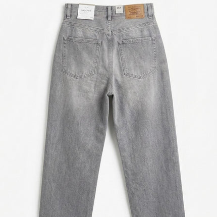 بنطلون جينز باجي رمادي فاتح - Light Gray Baggy Jeans